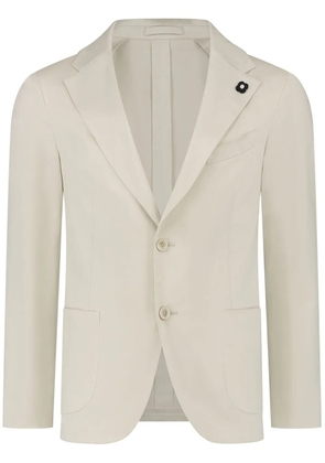 Lardini brooch-detail single-breasted blazer - Neutrals