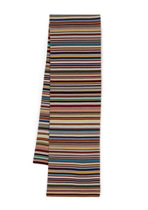 Paul Smith stripe-pattern virgin wool scarf - Multicolour