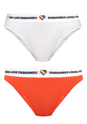 DSQUARED2 logo-waistband briefs (pack of two) - White