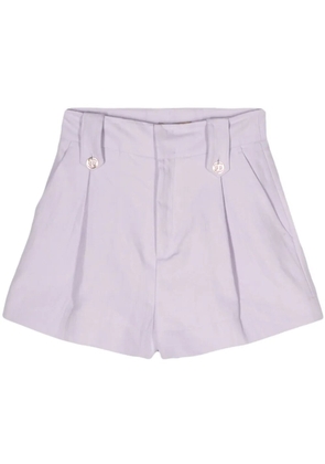 TWINSET pleat-detail twill shorts - Purple