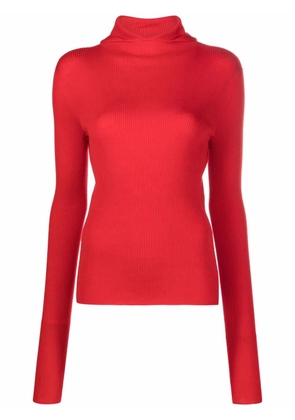 Jil Sander ribbed-knit hoodie - Red