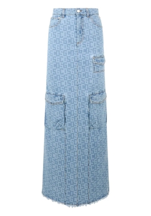 GCDS monogram denim skirt - Blue