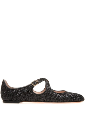 Bally Ballyrina glitter-embellished ballerina shoes - Black