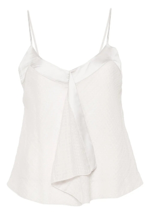 Emporio Armani ruffled seersucker top - Grey