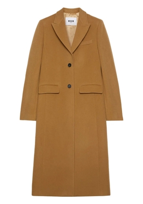 MSGM notched-lapel button-fastening coat - Brown
