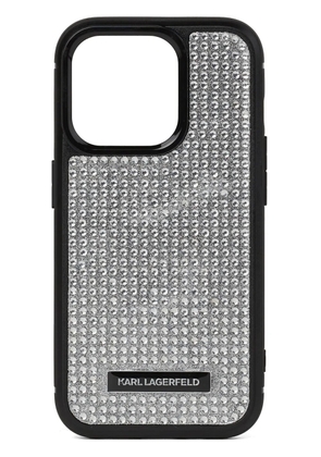 Karl Lagerfeld rhinestone-embellished iPhone 16 Pro case - Silver