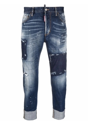 DSQUARED2 patchwork straight-leg jeans - Blue