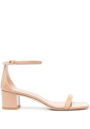 Stuart Weitzman 50mm Simplecurve leather sandals - Neutrals