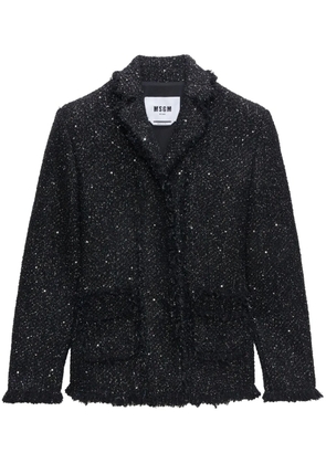 MSGM single-breasted bouclé blazer - Black