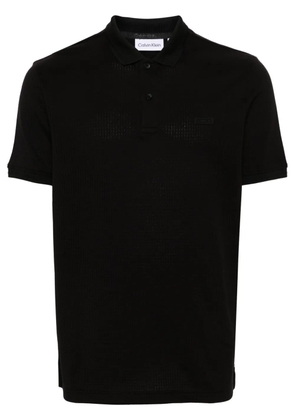 Calvin Klein logo-patch cotton polo shirt - Black