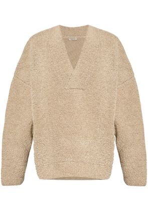 Fear Of God logo-appliqué V-neck sweater - Neutrals