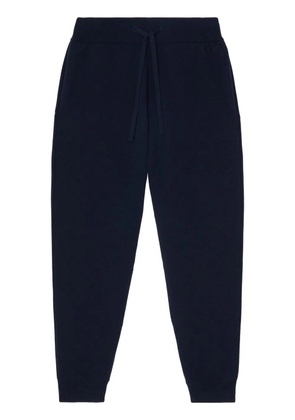 Burberry logo-embroidered cashmere track pants - Blue
