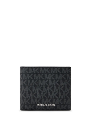 Michael Kors monogram-jacquard wallet - Black
