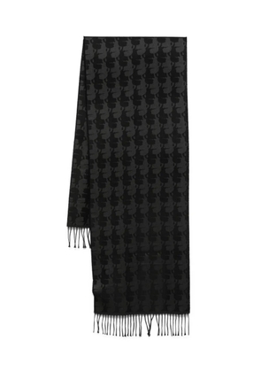 Karl Lagerfeld checked fringed-edges scarf - Black