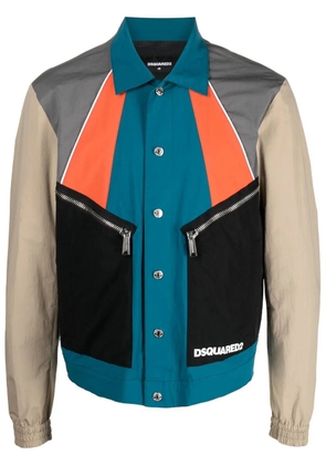 DSQUARED2 logo-print shirt jacket - Blue