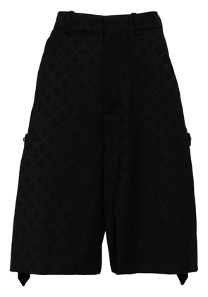 Charles Jeffrey Loverboy logo-appliqué knee-length shorts - Black