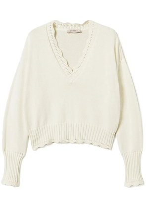 TWINSET scallop-edge sweater - Yellow