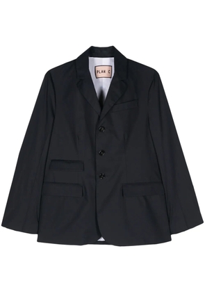Plan C poplin single-breasted blazer - Black