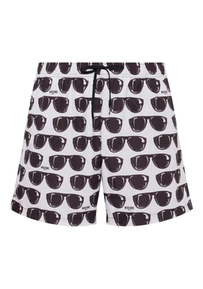 Moschino graphic-print swim shorts - White