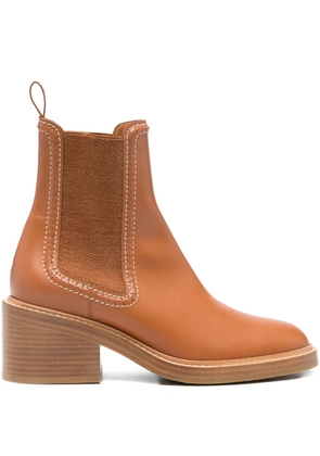 Chloé 60mm leather-stitched Chealsea boots - Brown