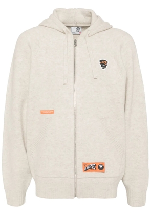 AAPE BY *A BATHING APE® moonface-logo zip-up cardigan - Grey