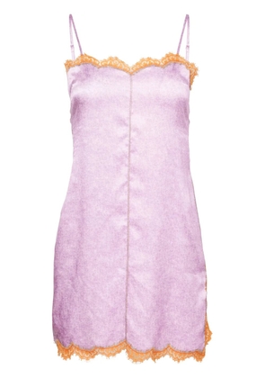 Fleur Du Mal acid-wash mini slip dress - Purple