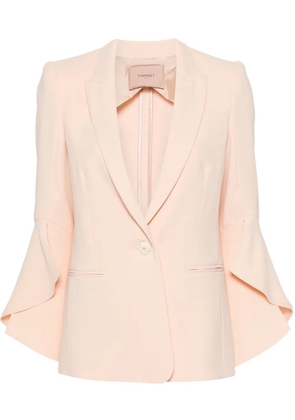 TWINSET flounce-sleeve crepe blazer - Pink