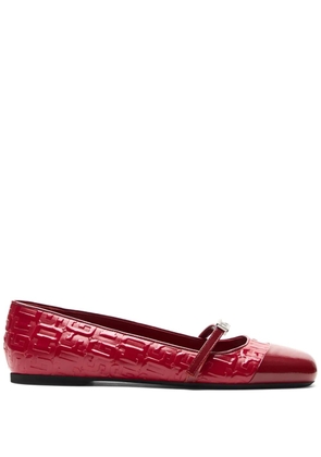 GCDS monogram-print ballerinas - Red