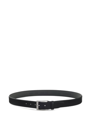 BOSS logo-engraved leather belt - Black