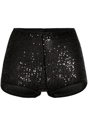 Alchemy x Lia Aram sequin-embellished shorts - Black