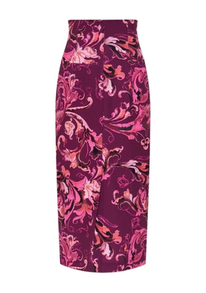 Versace Jeans Couture floral-print midi skirt - 317 PINK