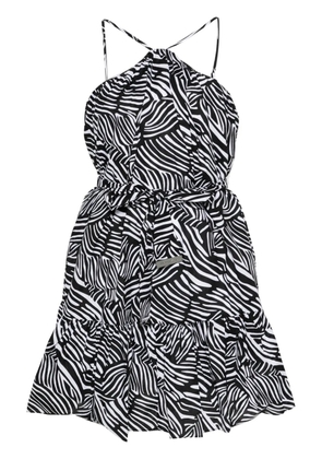 Michael Michael Kors zebra-print belted mini dress - Black