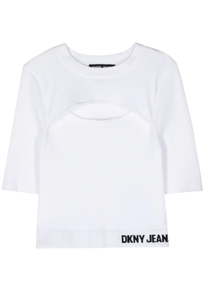DKNY cut-out ribbed-knit top - White