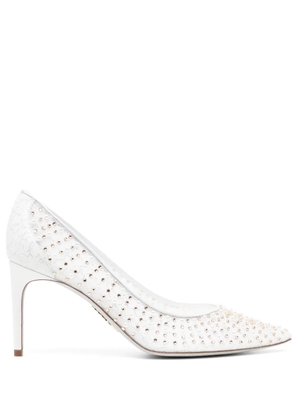René Caovilla pointed toe pumps - White