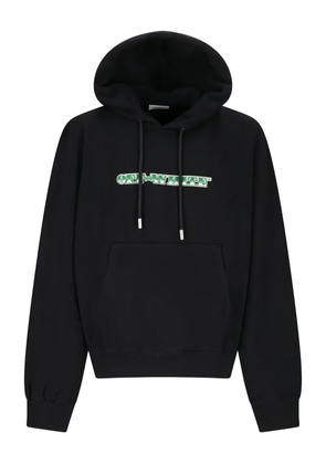 Off-White logo-print hoodie - Black