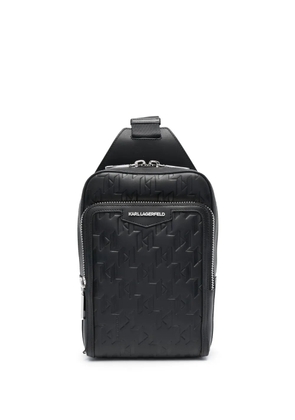 Karl Lagerfeld K/Loom leather sling bag - Black