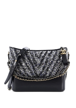 CHANEL Pre-Owned Gabrielle Chevron PVC Over Tweed Medium hobo bag - Blue