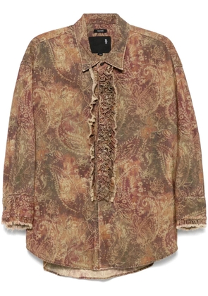 R13 Drop Neck Tuxedo shirt - Brown