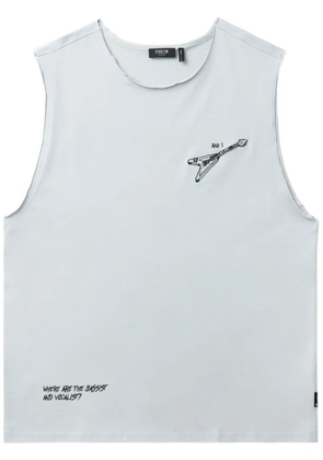 FIVE CM guitar-print cotton vest - Grey