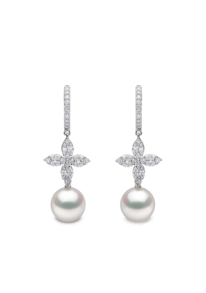 Yoko London Glitz pearl and diamond earrings - Silver