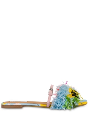 Moschino fringe-detail sandals - Blue