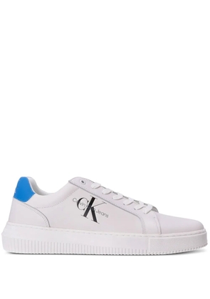 Calvin Klein Jeans logo-print leather sneakers - White