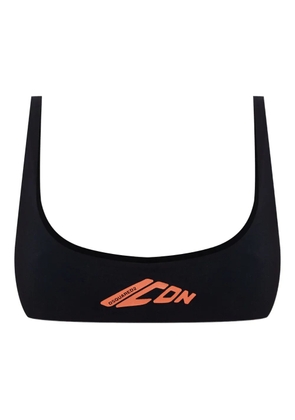 DSQUARED2 logo-print bikini bra - Black