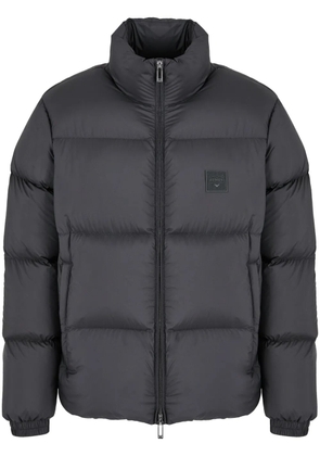 Emporio Armani logo-patch padded jacket - Black