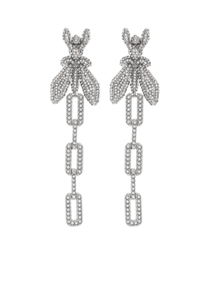 Patrizia Pepe Fly rhinestone-embellished earrings - Silver