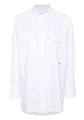 Victoria Beckham logo-embroidered cotton shirt - White