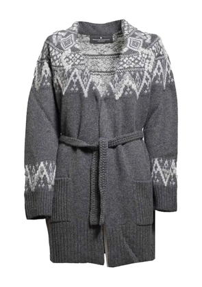 Ermanno Scervino fair-sle belted cardigan - Grey