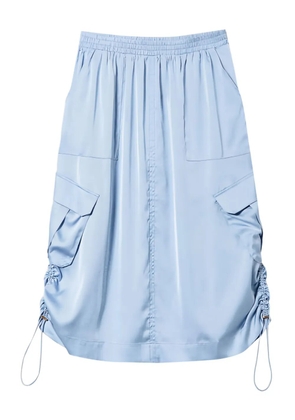 TWINSET drawstring-sides midi skirt - Blue