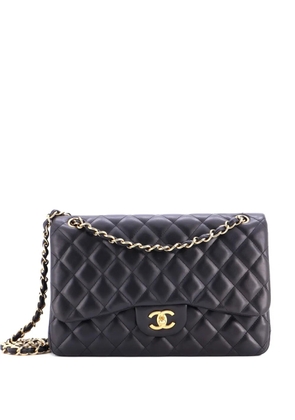 CHANEL Pre-Owned Classic Double Flap Bag Quilted Lambskin Jumbo shoulder bag - Black