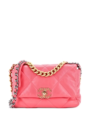 CHANEL Pre-Owned 19 Flap Bag Quilted Leather Medium crossbody bag - Pink